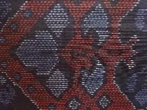 アンティーク　抽象模様織出し本場泥大島紬着物